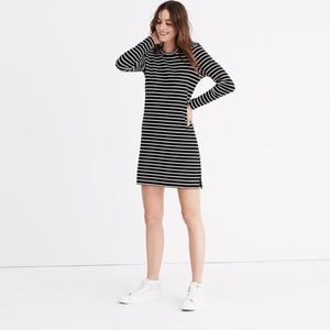 Madewell Striped Keyhole-Back Dress Black & White